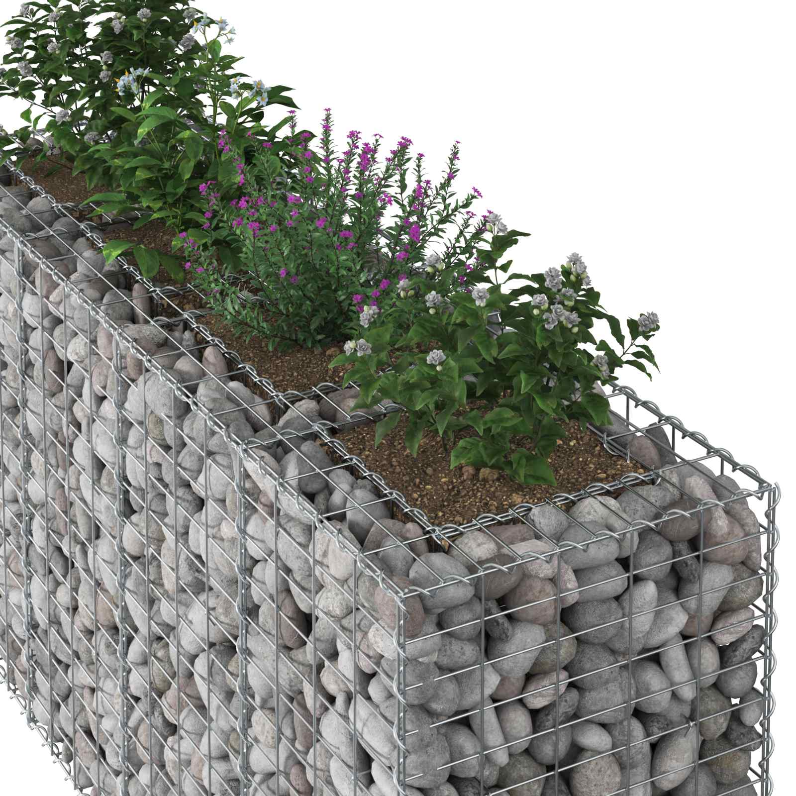 Pat ridicat din gabion Argintiu 170 x 50 x 80 cm GartenMobel Dekor