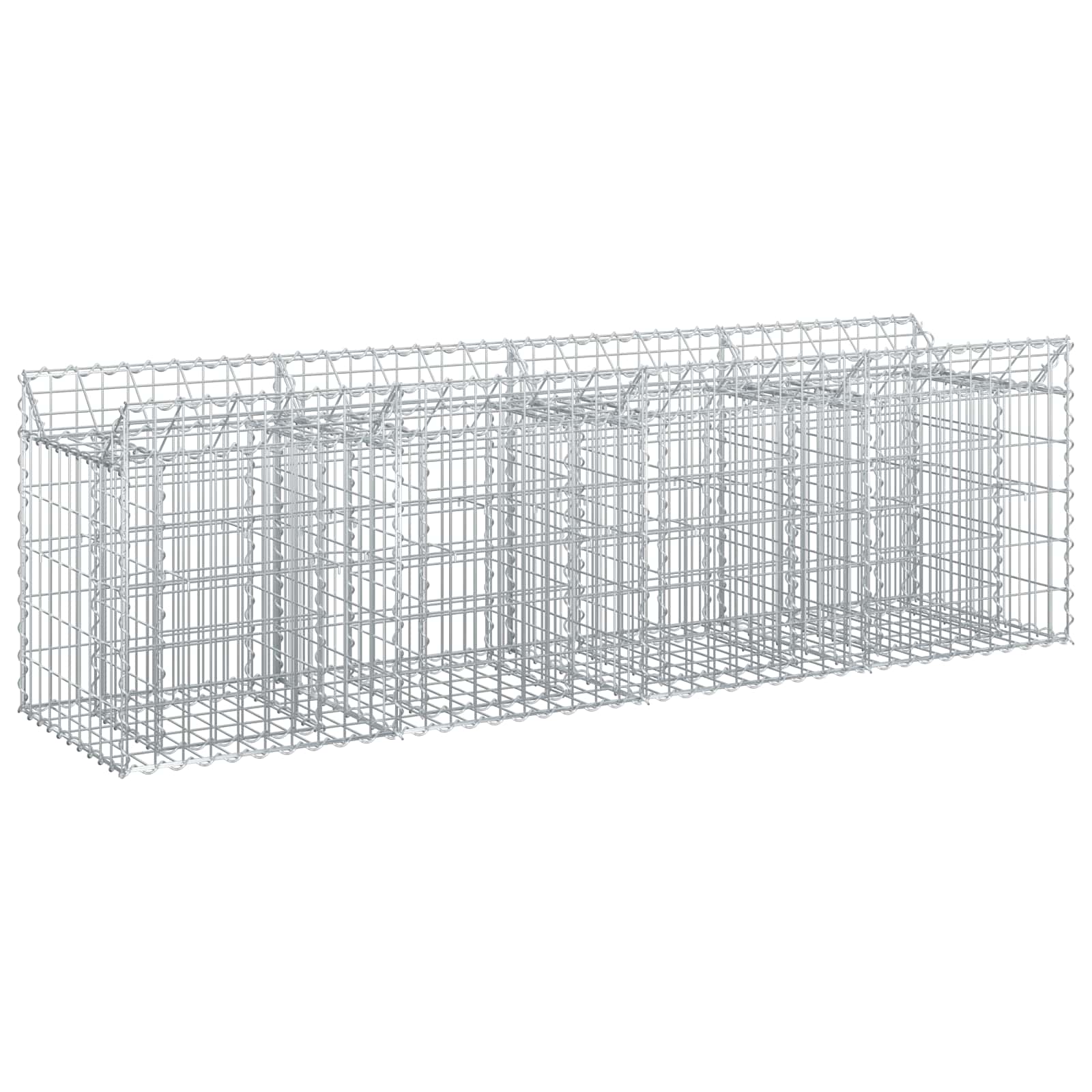 Pat ridicat din gabion Argintiu 200 x 50 x 60 cm GartenMobel Dekor