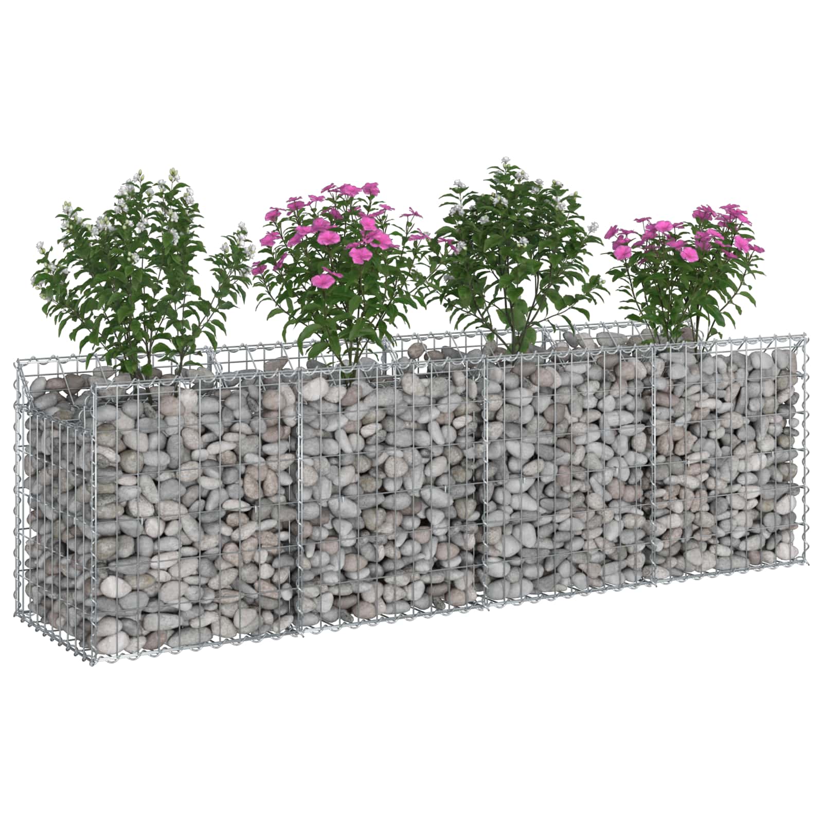 Pat ridicat din gabion Argintiu 200 x 50 x 60 cm GartenMobel Dekor