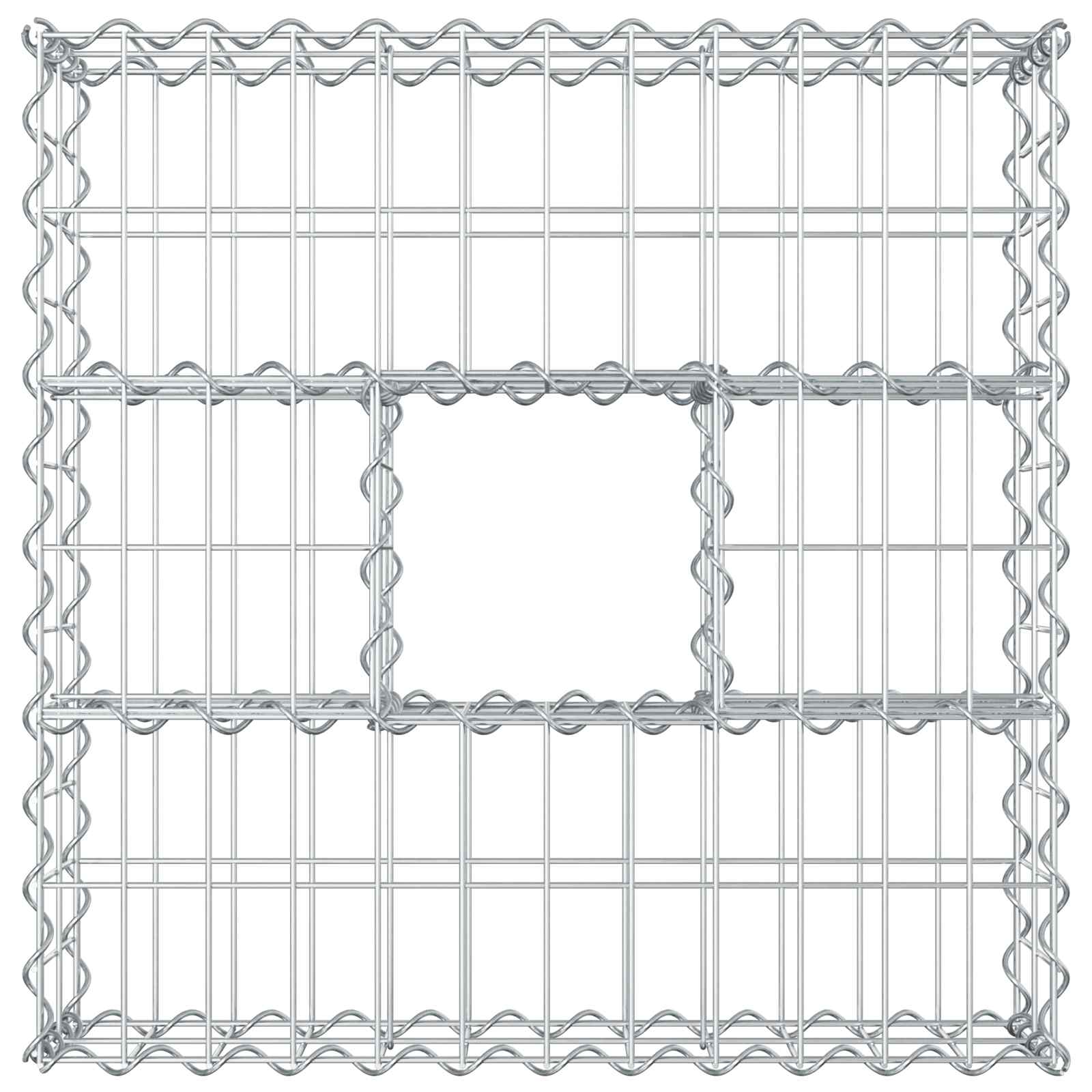 Pat ridicat din gabion Argintiu 60 x 60 x 20 cm Oțel Galvanizat GartenMobel Dekor