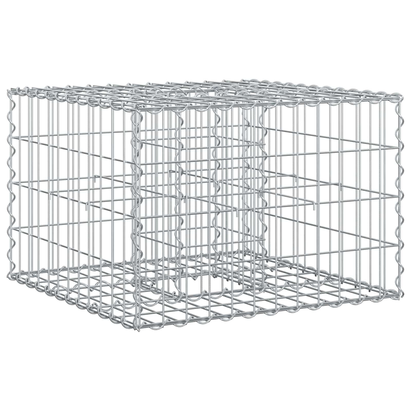 Pat ridicat din gabion Argintiu 60 x 60 x 40 cm Oțel Galvanizat GartenMobel Dekor