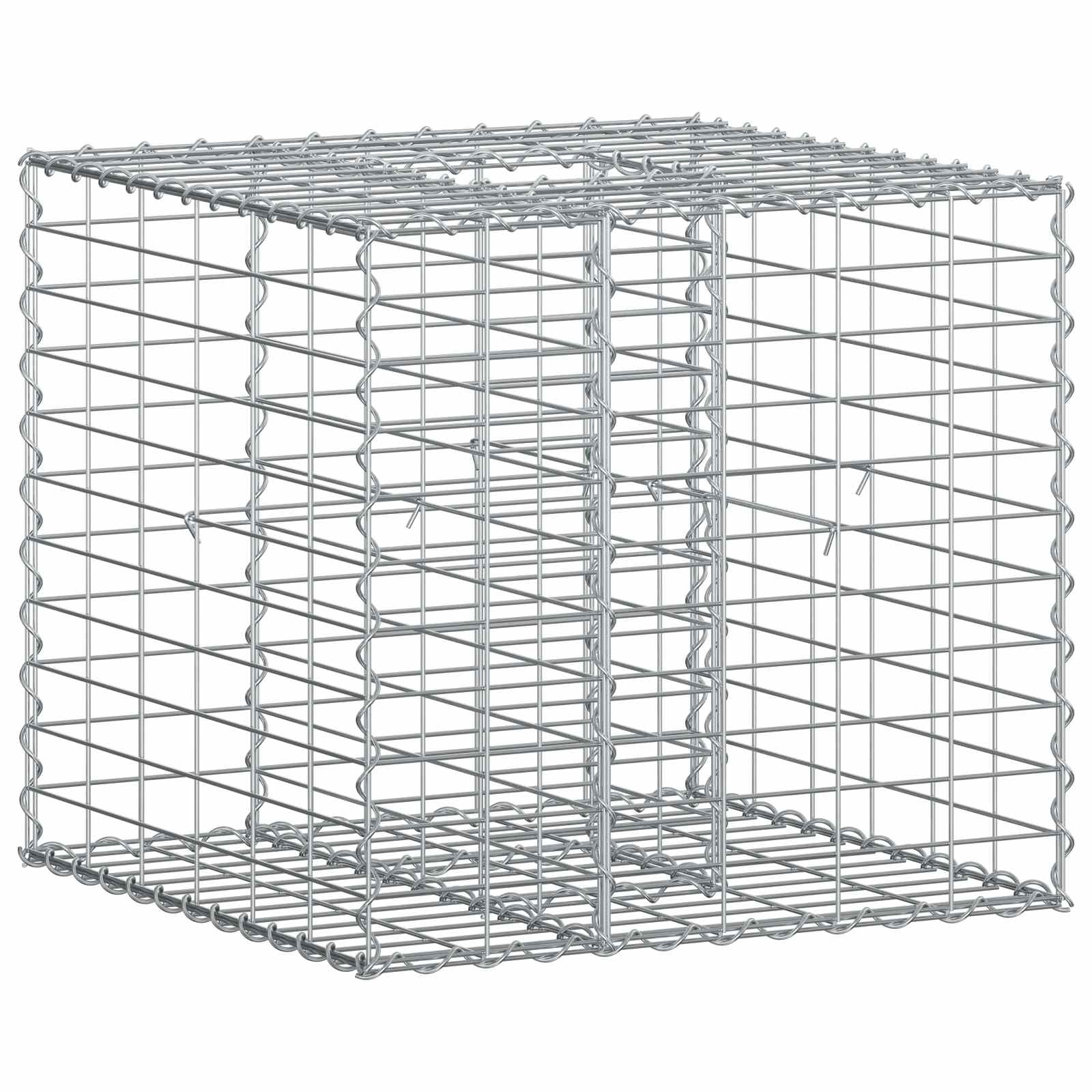 Pat ridicat din gabion Argintiu 60 x 60 x 55 cm Oțel Galvanizat GartenMobel Dekor