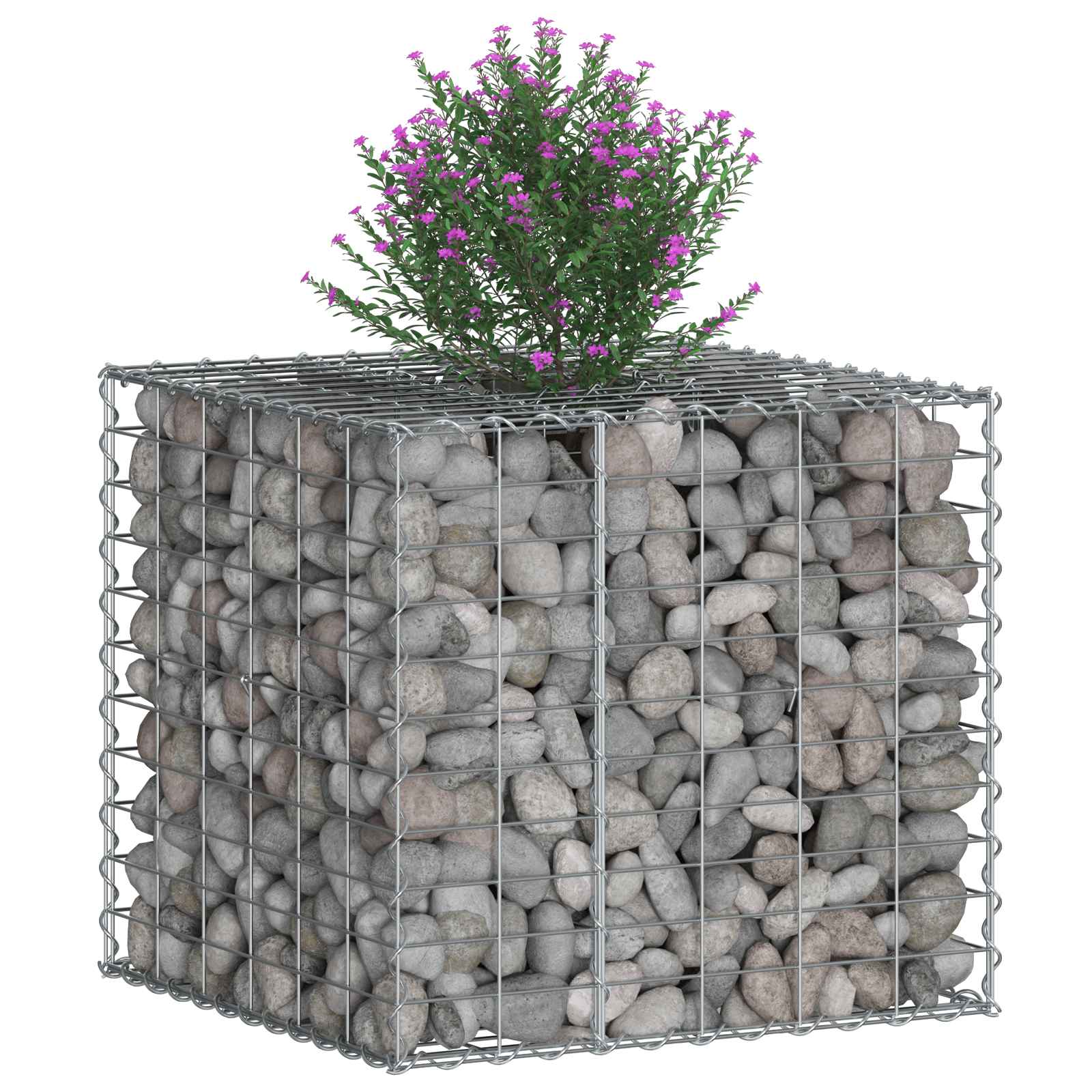 Pat ridicat din gabion Argintiu 60 x 60 x 55 cm Oțel Galvanizat GartenMobel Dekor