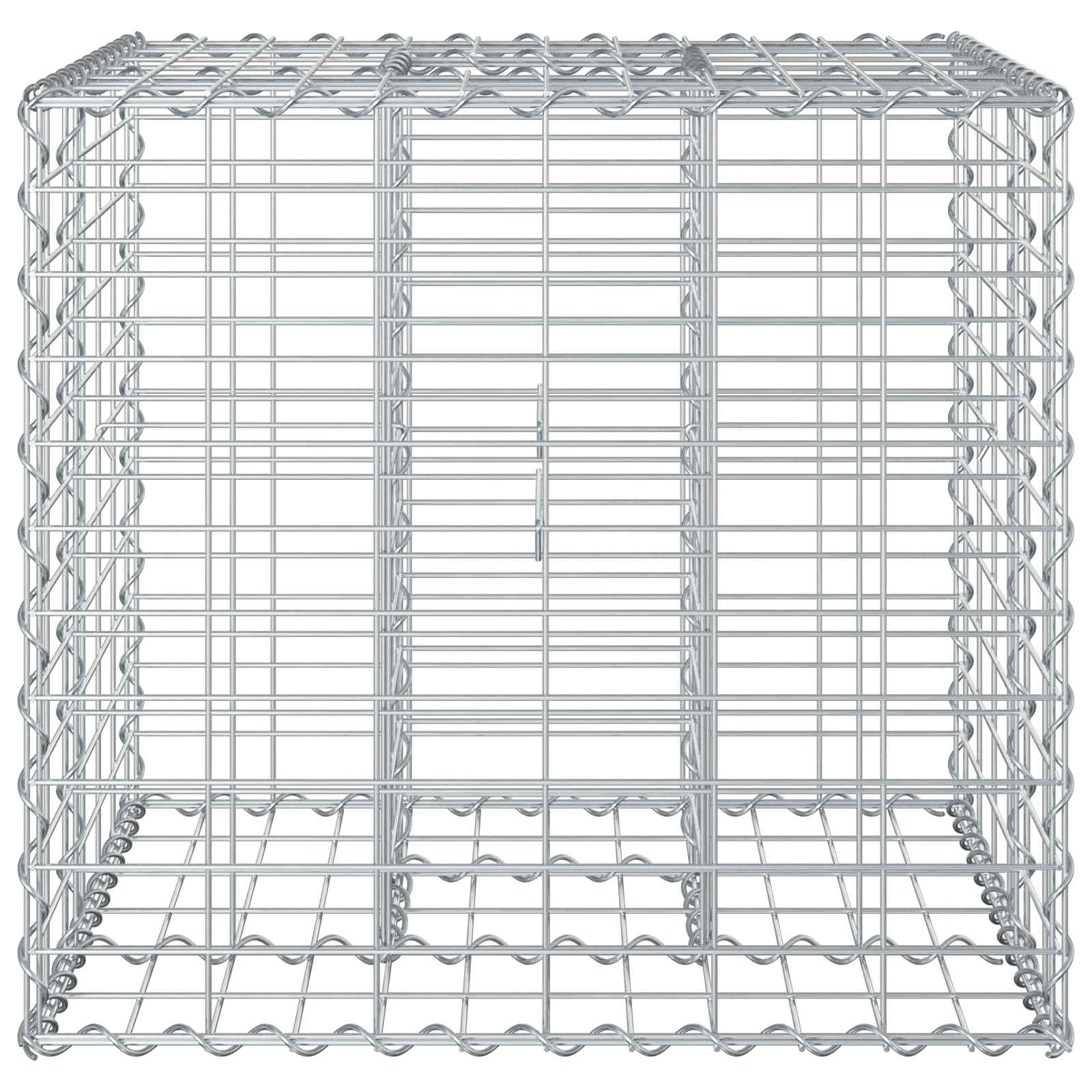 Pat ridicat din gabion Argintiu 60 x 60 x 55 cm Oțel Galvanizat GartenMobel Dekor