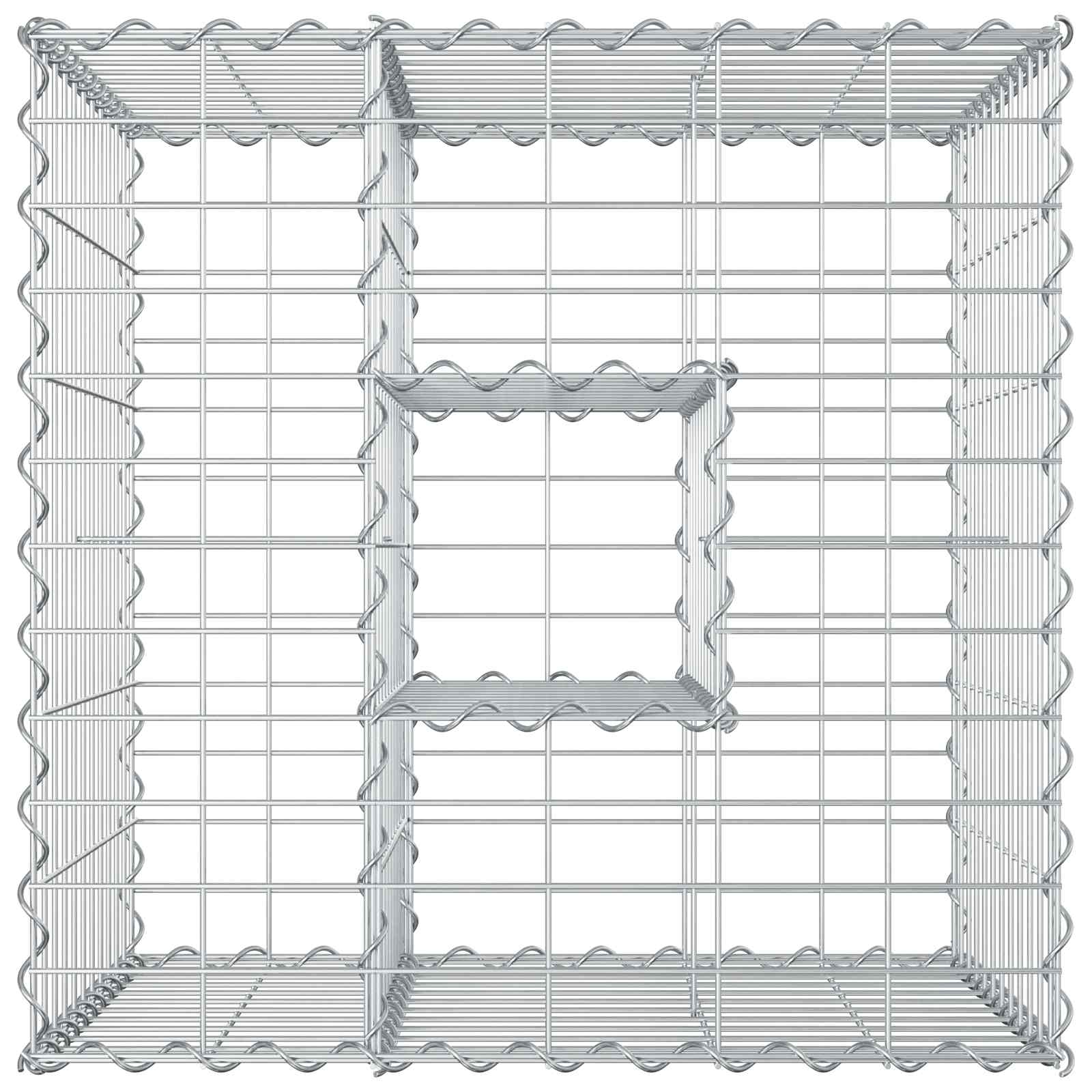 Pat ridicat din gabion Argintiu 60 x 60 x 55 cm Oțel Galvanizat GartenMobel Dekor