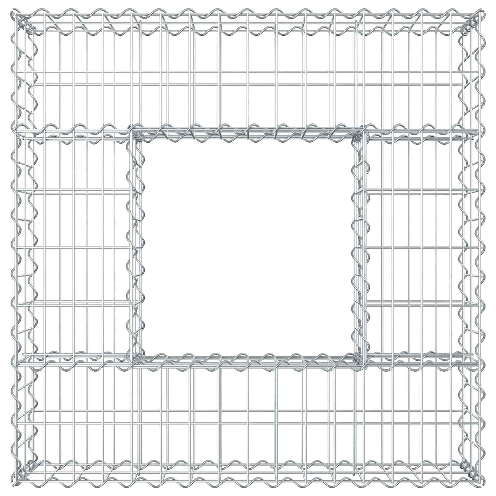 Pat ridicat din gabion Argintiu 80 x 80 x 20 cm Oțel Galvanizat GartenMobel Dekor