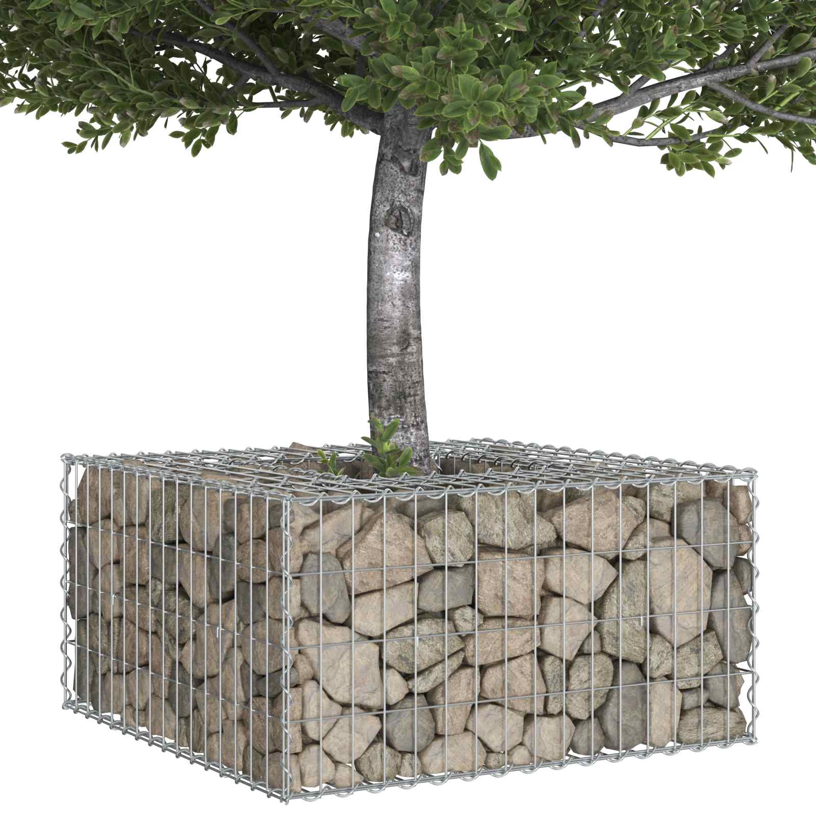 Pat ridicat din gabion Argintiu 80 x 80 x 40 cm Oțel Galvanizat GartenMobel Dekor