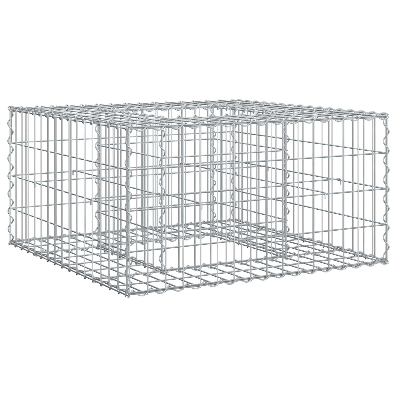 Pat ridicat din gabion Argintiu 80 x 80 x 40 cm Oțel Galvanizat GartenMobel Dekor