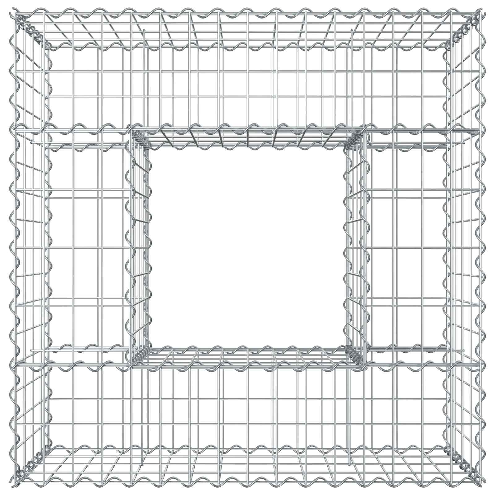 Pat ridicat din gabion Argintiu 80 x 80 x 40 cm Oțel Galvanizat GartenMobel Dekor