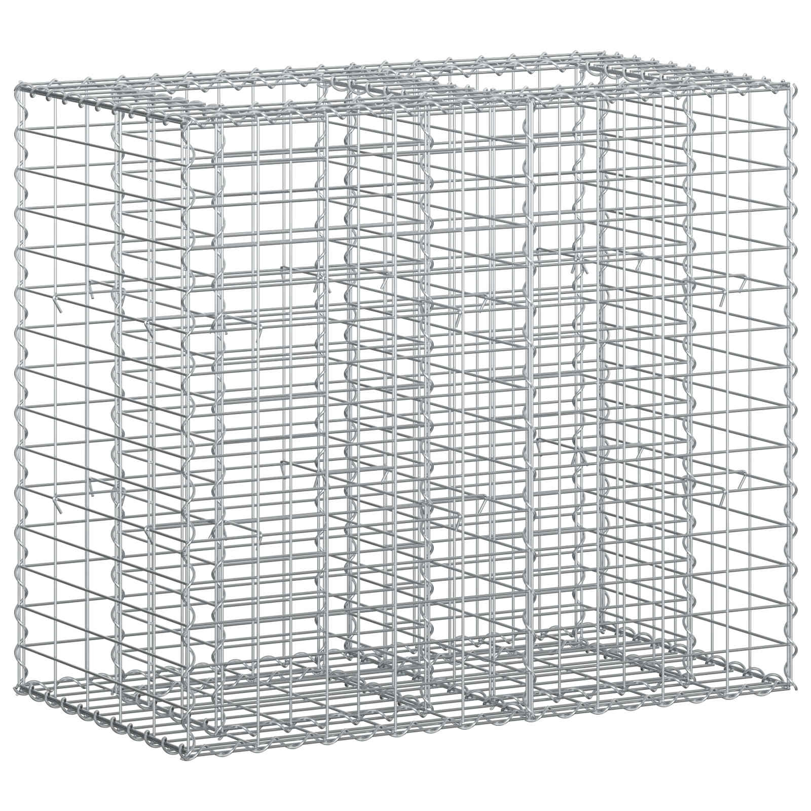 Pat ridicat din gabion Argintiu 90 x 50 x 80 cm Oțel Galvanizat GartenMobel Dekor