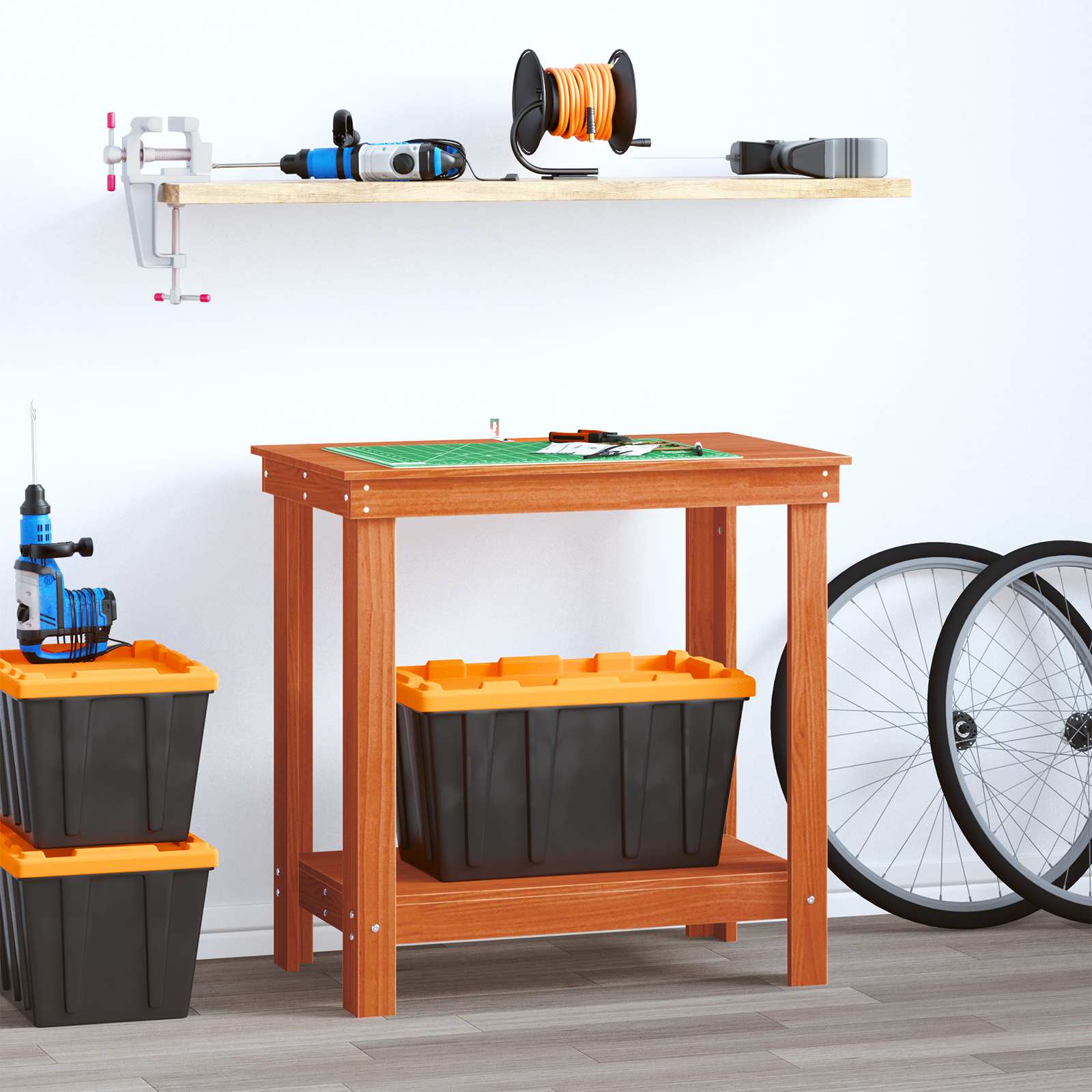 Banc de lucru Maro Ceară 80 x 50 x 80 cm Lemn masiv de pin GartenMobel Dekor