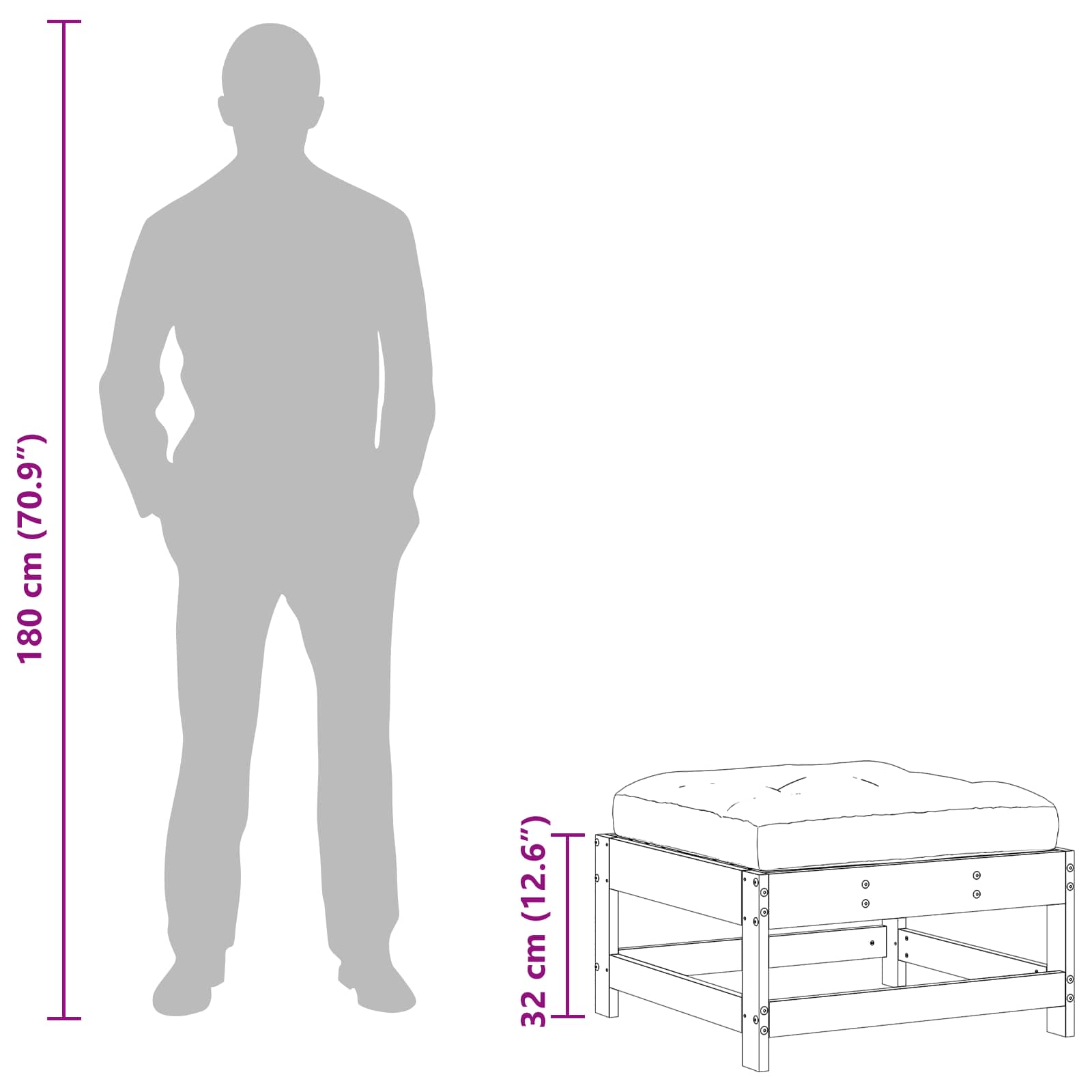 Suport pentru picioare de grădină Lemn masiv de pin Maro Ceară GartenMobel Dekor