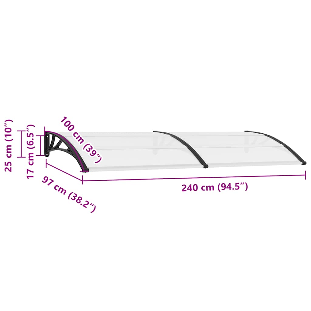 Copertină de ușă, 240 x 100 cm, PC GartenMobel Dekor