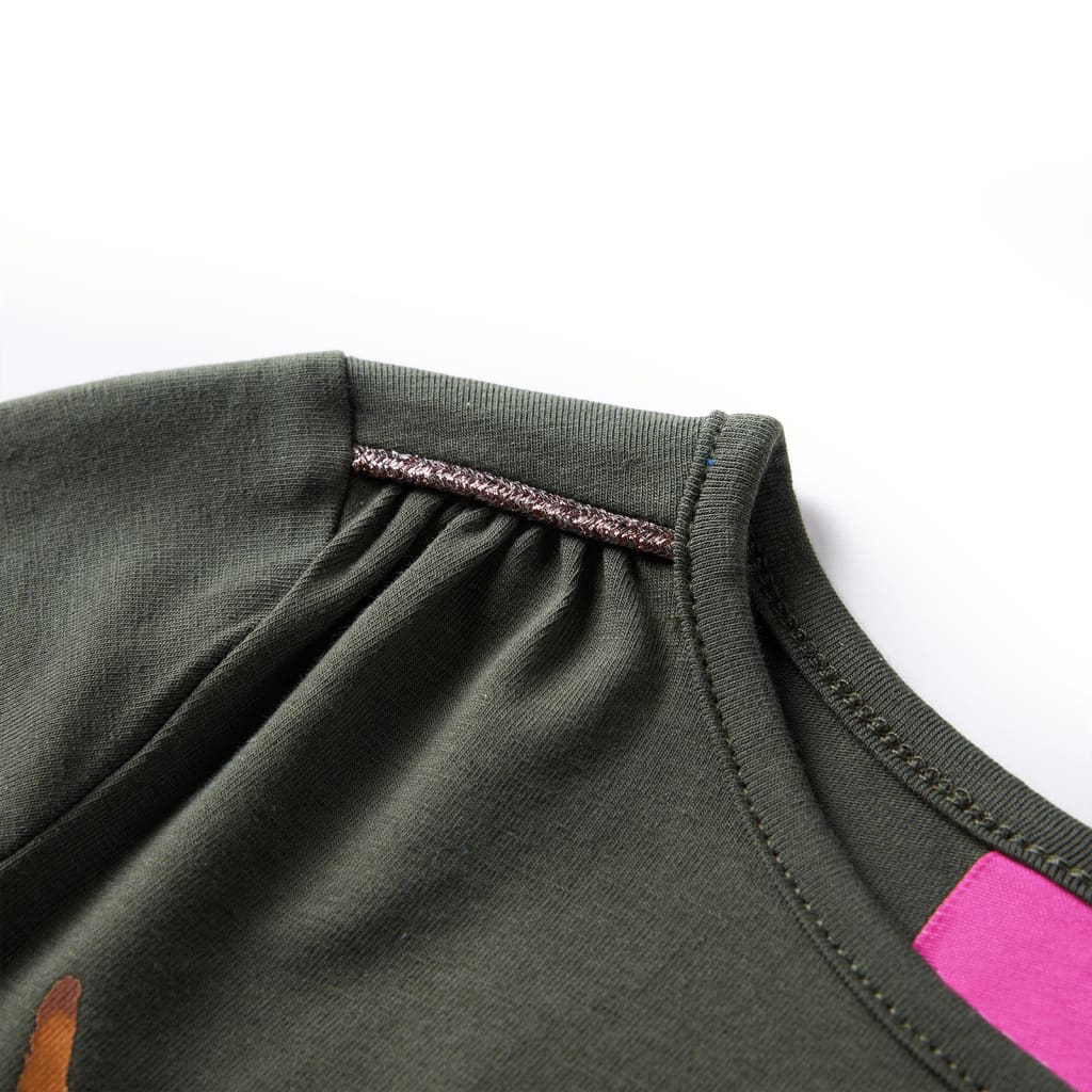 Tricou cu mâneci lungi pentru copii, kaki, 92 GartenMobel Dekor