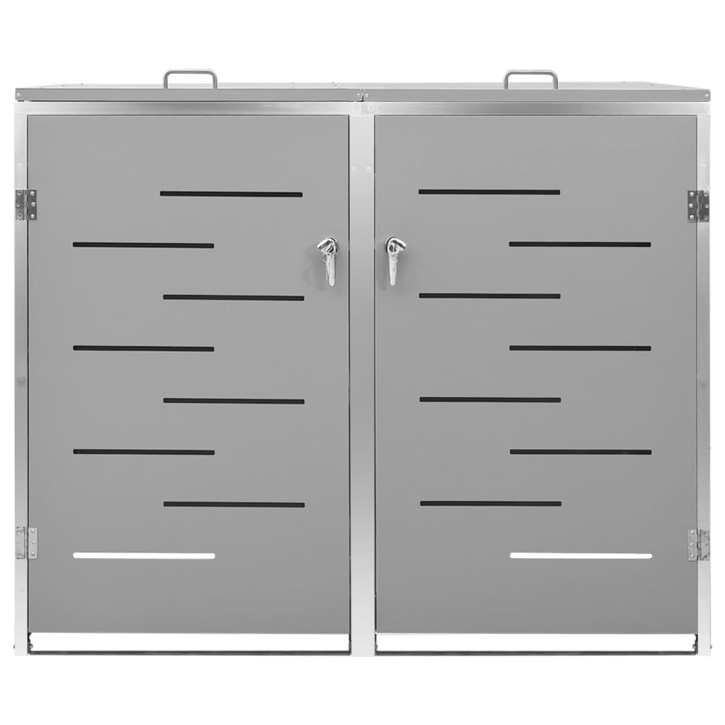 Magazie pentru două pubele, 138x77,5x112,5 cm, oțel inoxidabil GartenMobel Dekor