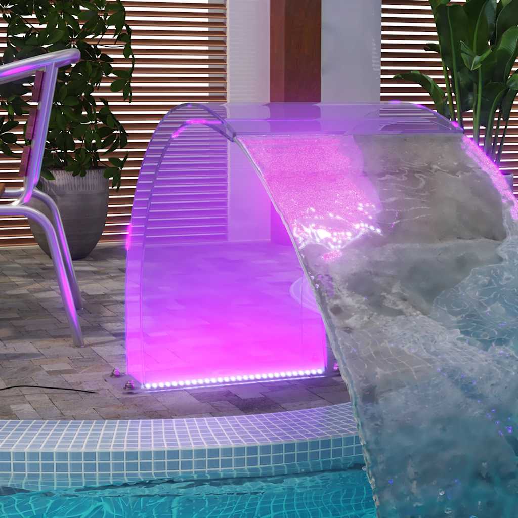 Fântână de piscină cu LED-uri RGB, acril, 50 cm GartenMobel Dekor