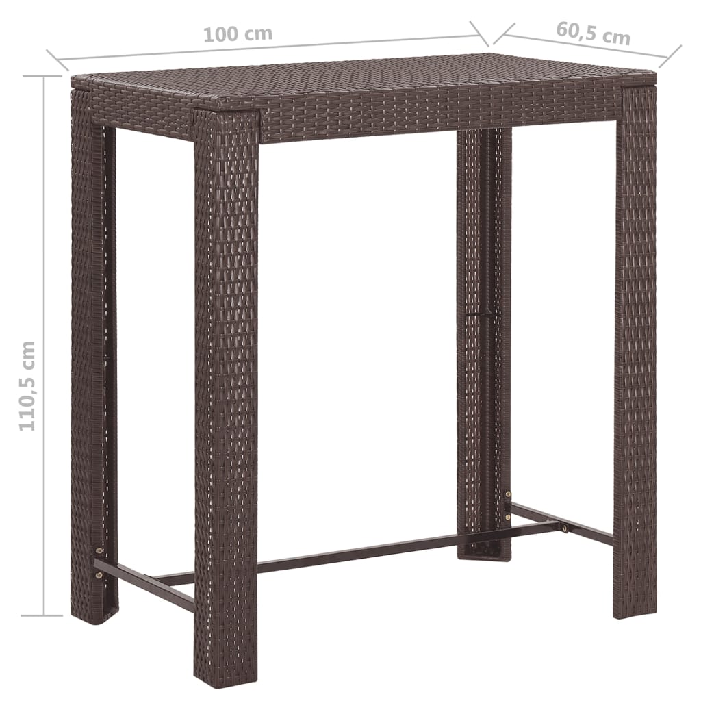 Set mobilier bar de grădină cu perne, 5 piese, maro, poliratan GartenMobel Dekor