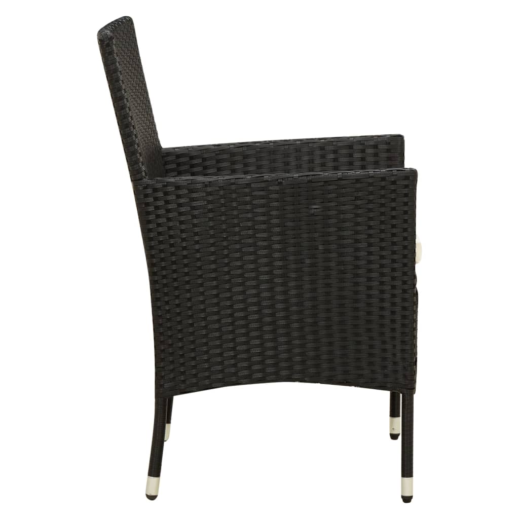 Set mobilier de exterior cu perne, 7 piese, negru, poliratan GartenMobel Dekor