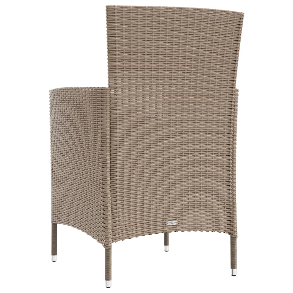 Set mobilier de exterior cu perne, 3 piese, bej, poliratan GartenMobel Dekor