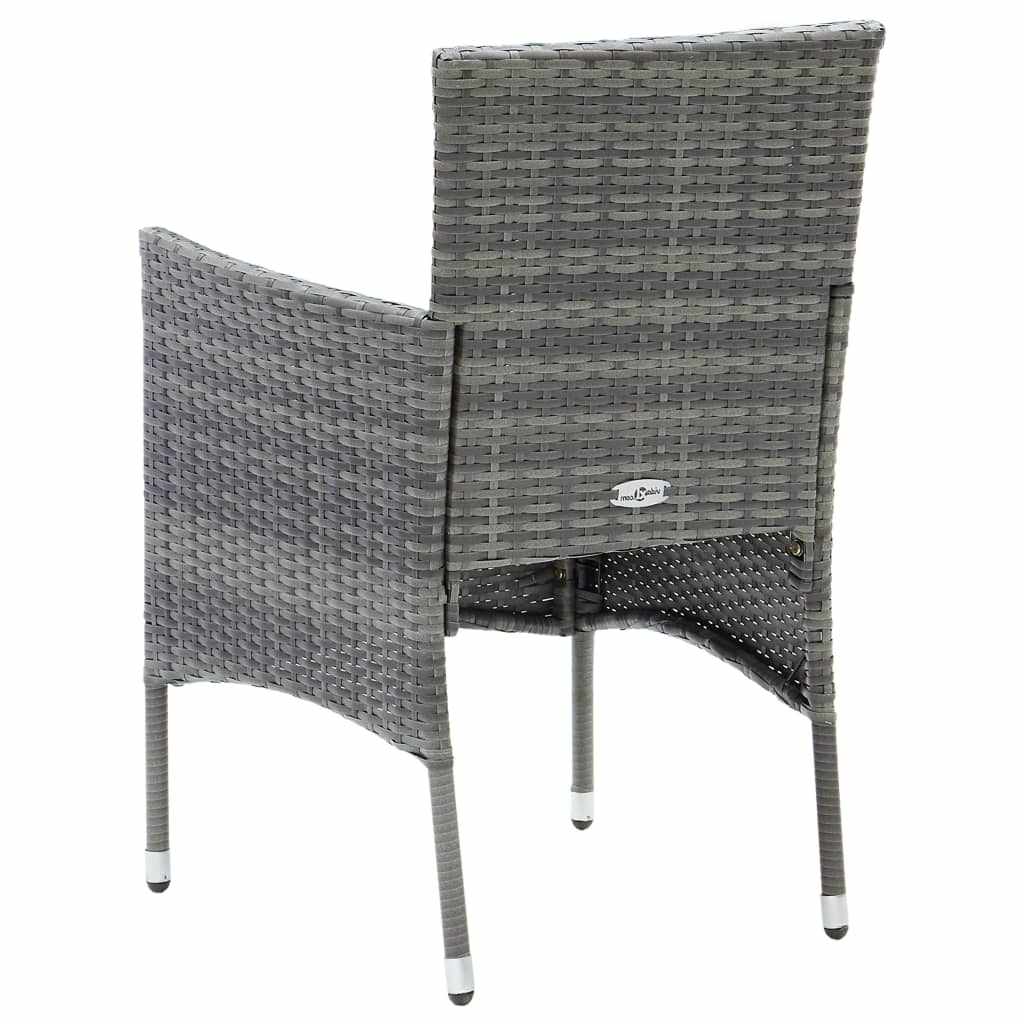 Set mobilier de grădină cu perne, 3 piese, gri, poliratan GartenMobel Dekor