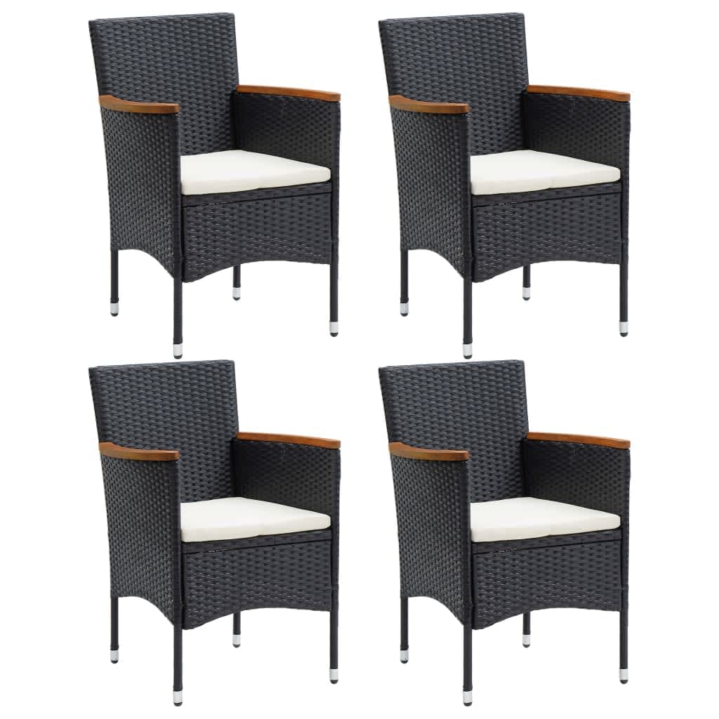 Set mobilier de grădină cu perne, 5 piese, negru, poliratan GartenMobel Dekor