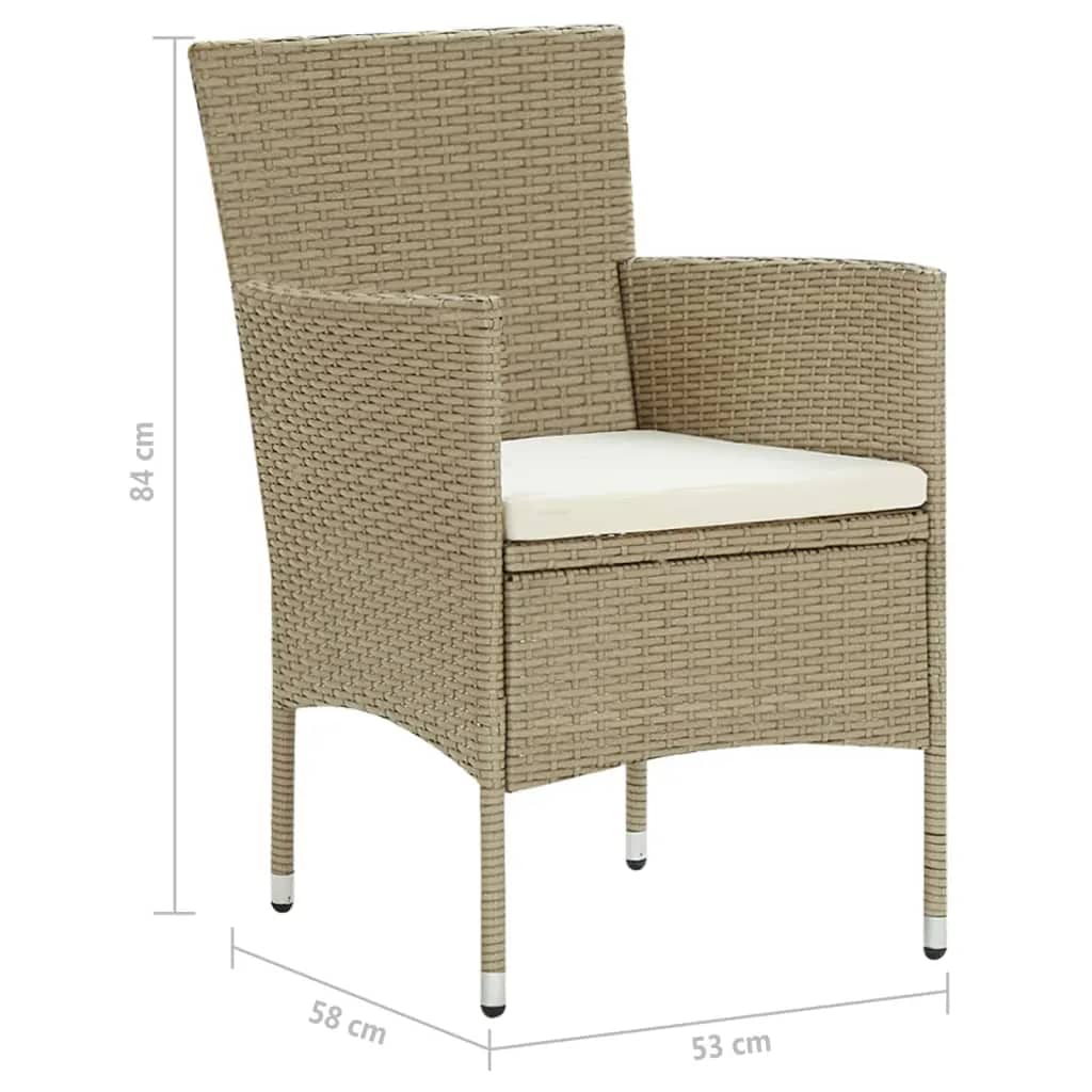 Set mobilier de grădină cu perne, 7 piese, bej, poliratan GartenMobel Dekor