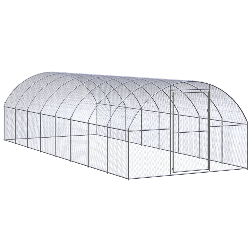 Coteț de găini pentru exterior, 3x8x2 m, oțel zincat GartenMobel Dekor