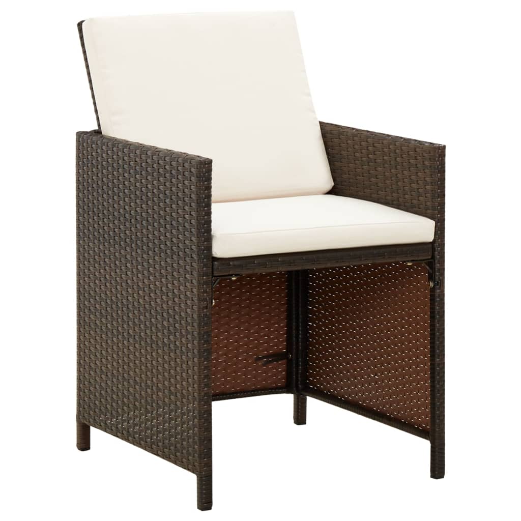 Set mobilier de grădină, 5 piese, cu perne, maro, poliratan GartenMobel Dekor