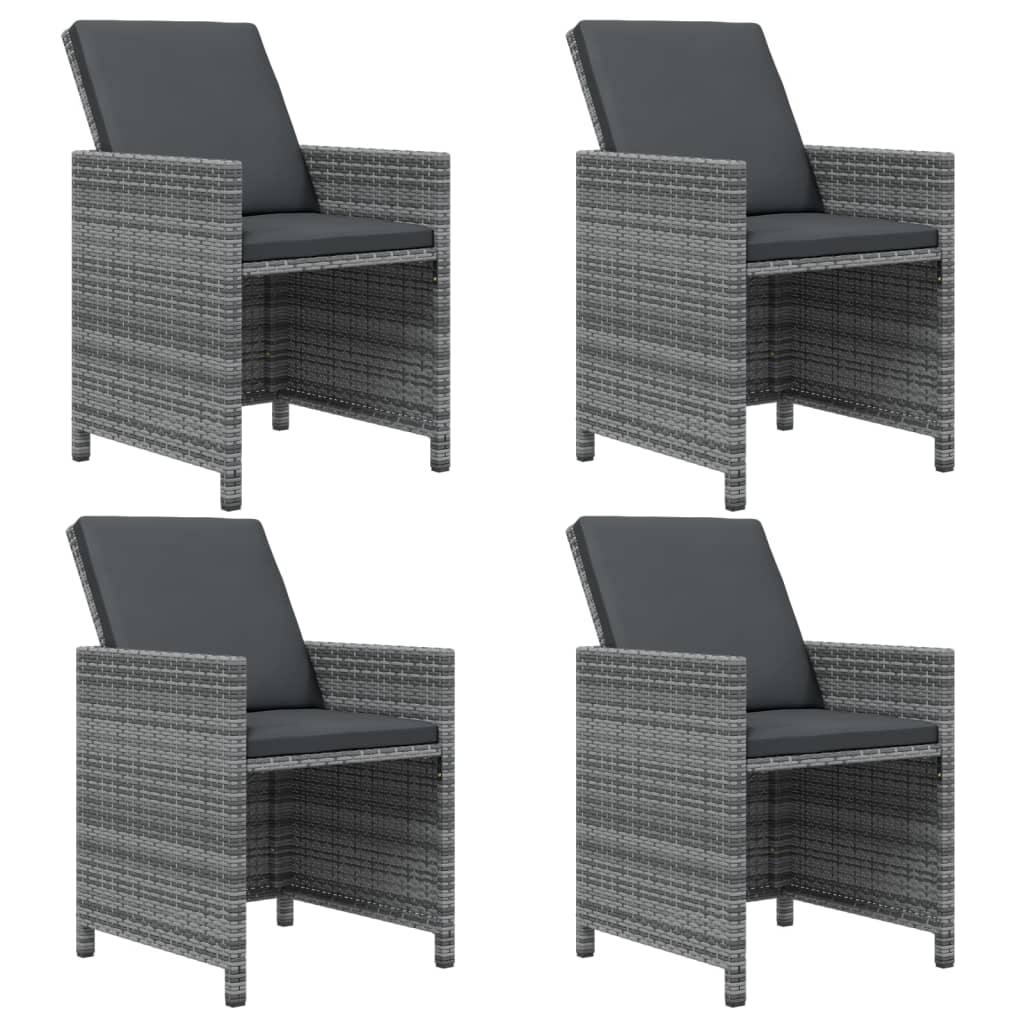 Set mobilier de grădină cu perne, 5 piese, gri, poliratan GartenMobel Dekor