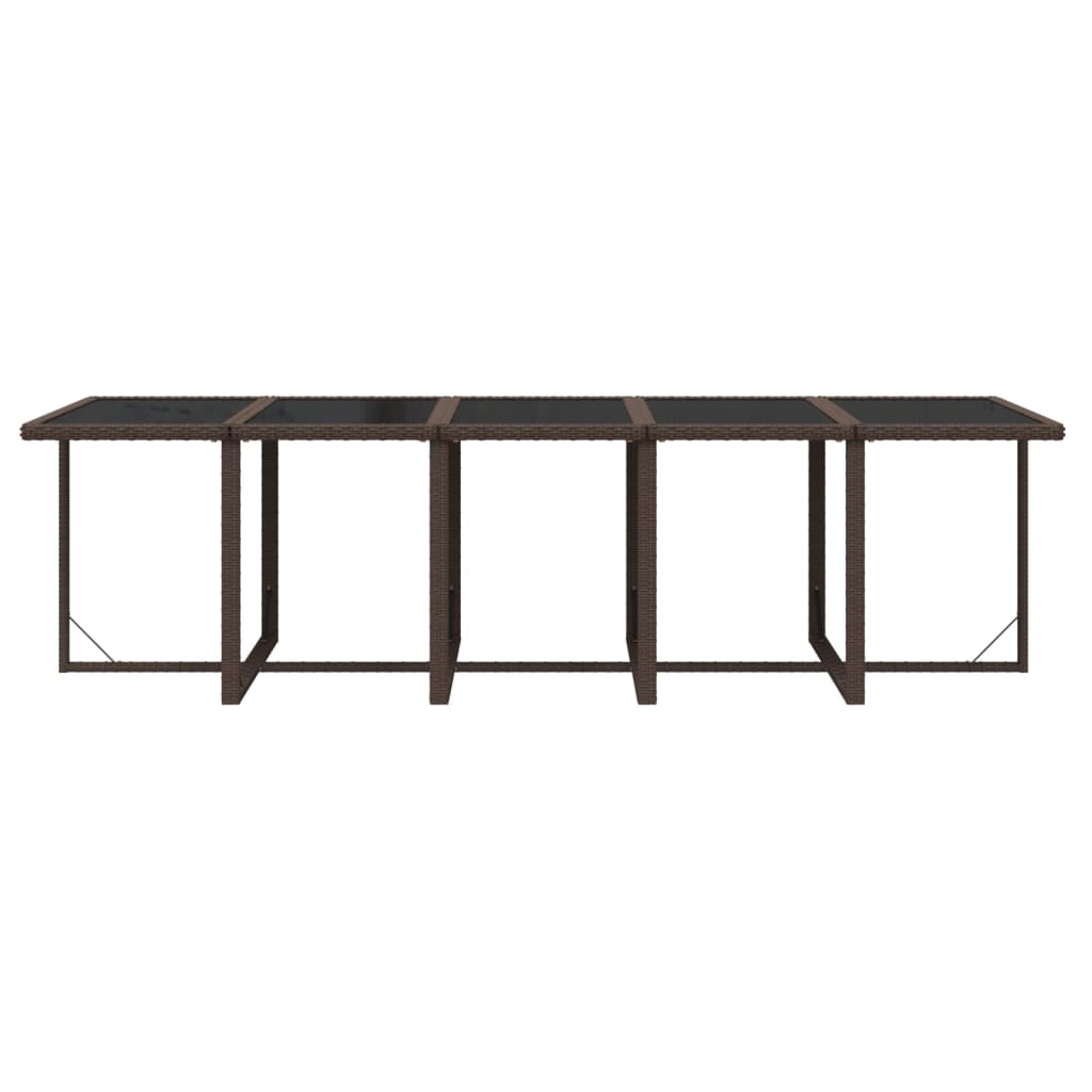 Set mobilier de exterior cu perne, 11 piese, maro, poliratan GartenMobel Dekor