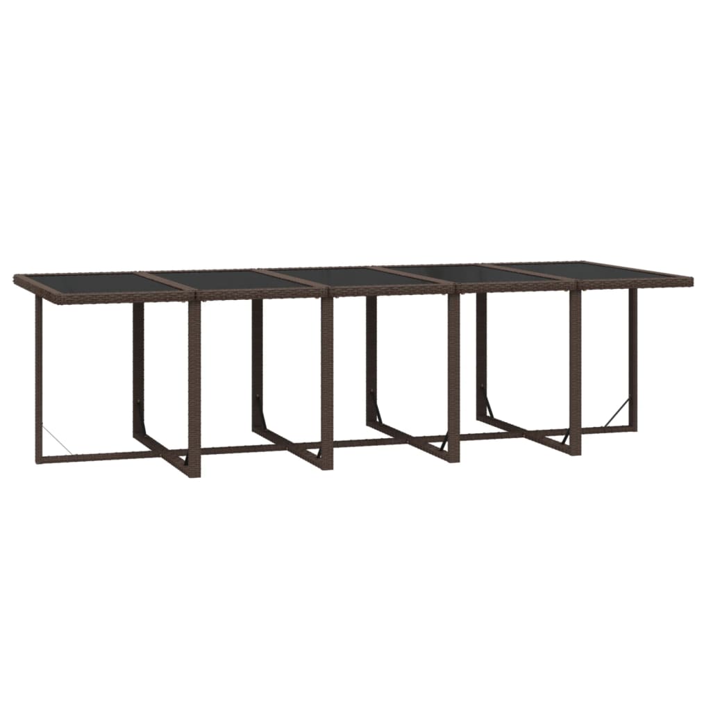 Set mobilier de exterior cu perne, 11 piese, maro, poliratan GartenMobel Dekor