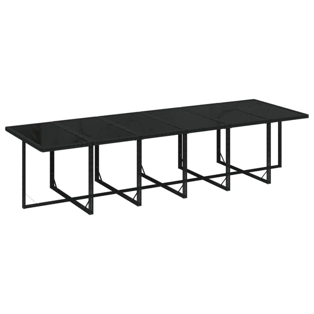 Set mobilier de exterior cu perne, 13 piese, negru, poliratan GartenMobel Dekor