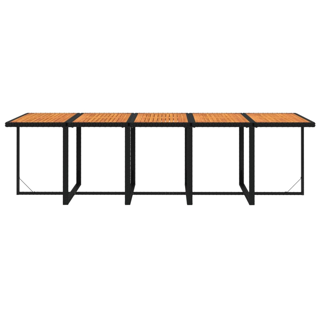 Set mobilier de exterior cu perne, 15 piese, negru, poliratan GartenMobel Dekor