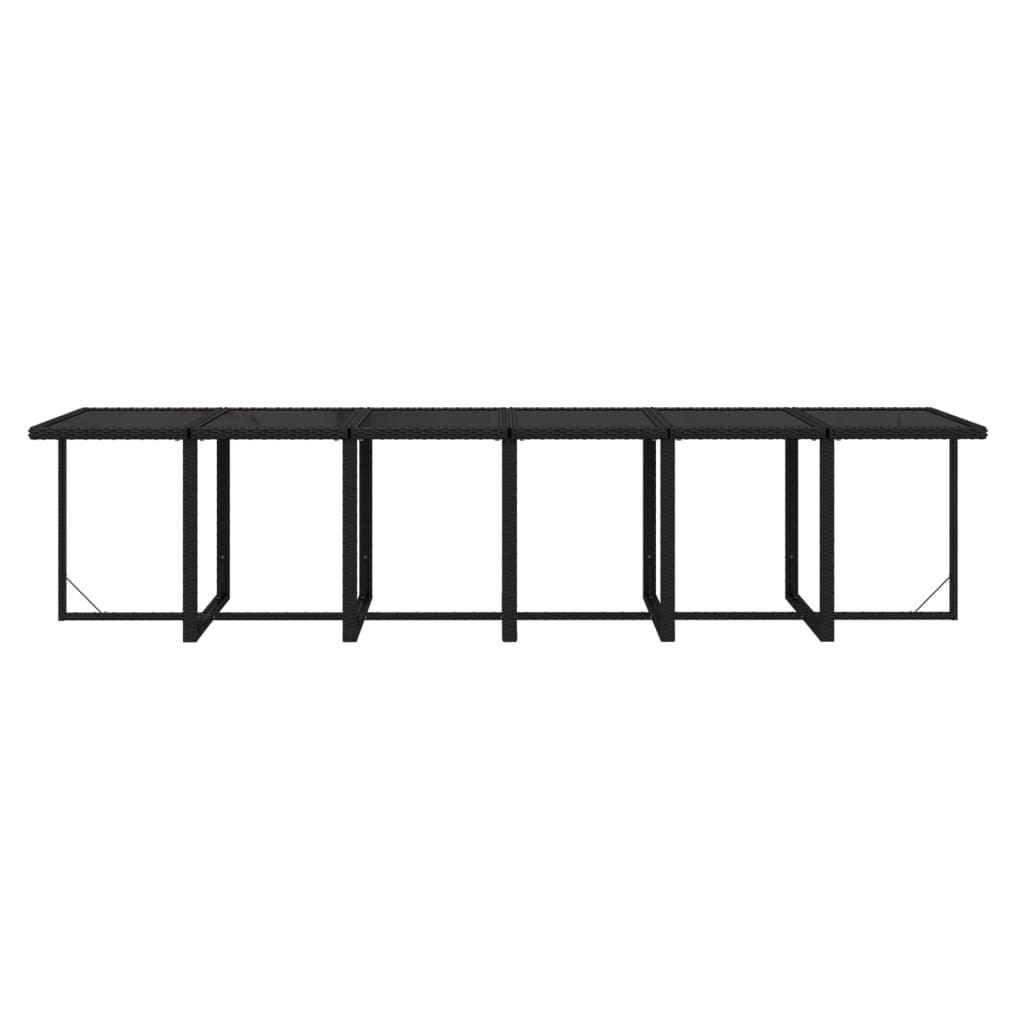 Set mobilier de exterior cu perne, 17 piese, negru, poliratan GartenMobel Dekor