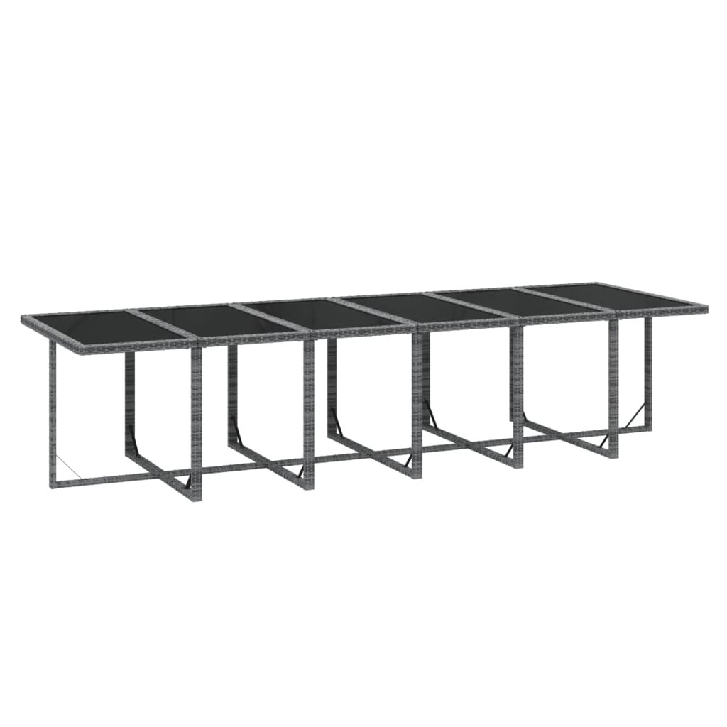 Set mobilier de grădină cu perne, 13 piese, gri, poliratan GartenMobel Dekor