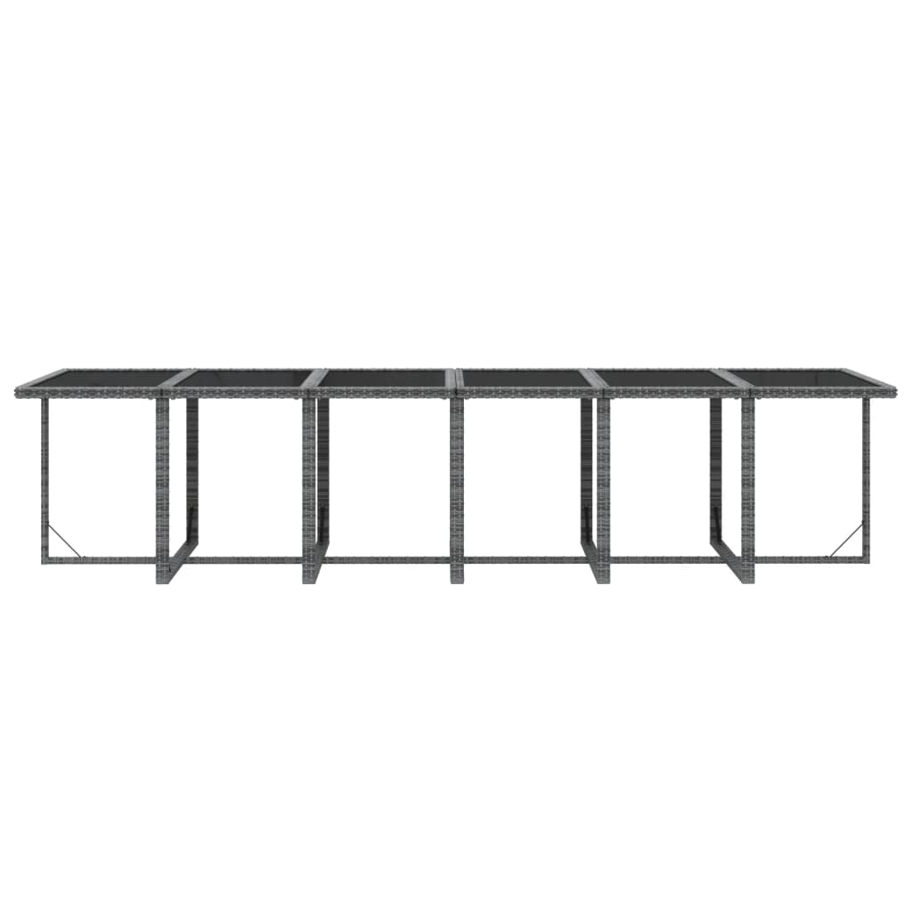 Set mobilier de grădină cu perne, 13 piese, gri, poliratan GartenMobel Dekor