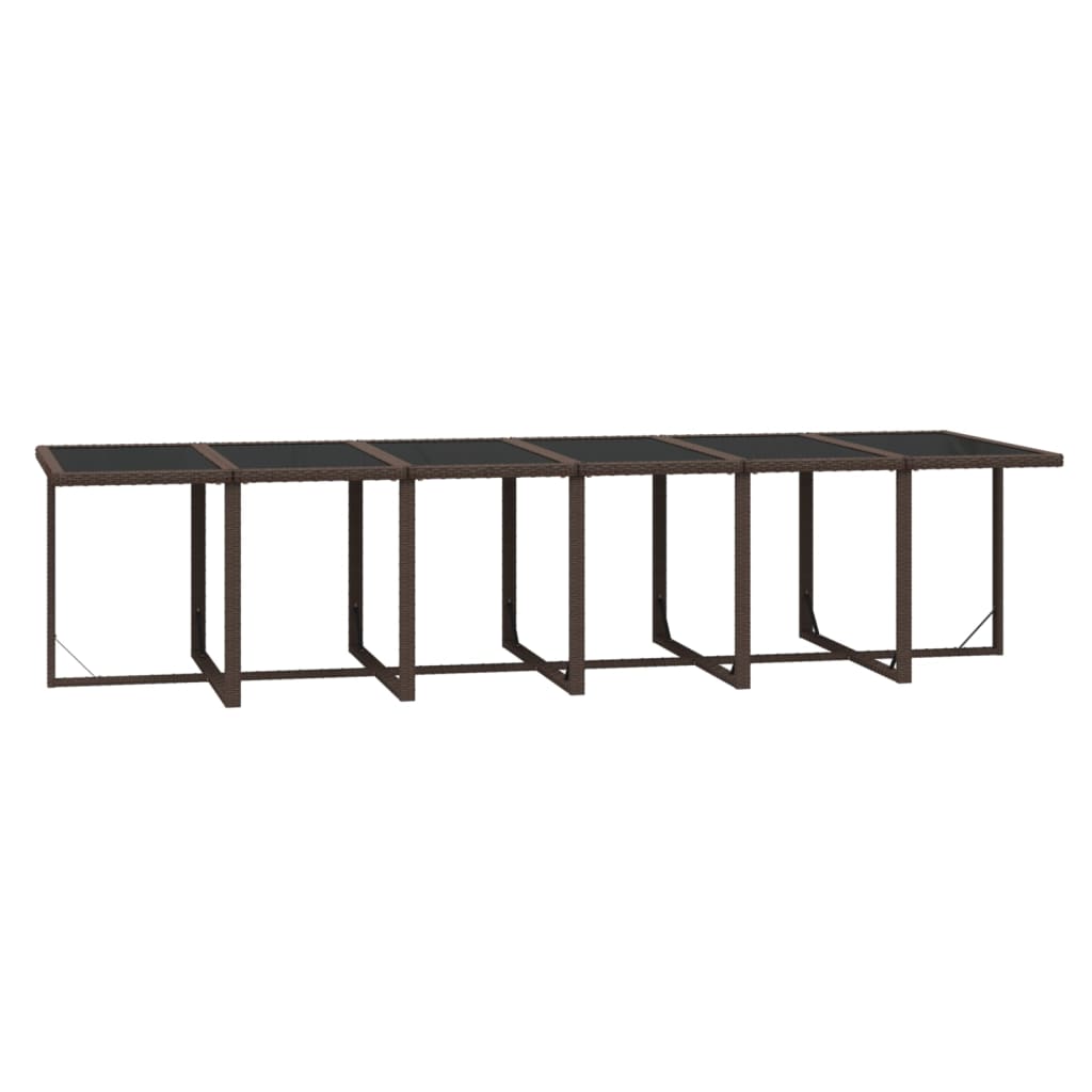 Set mobilier de grădină cu perne, 13 piese, maro, poliratan GartenMobel Dekor