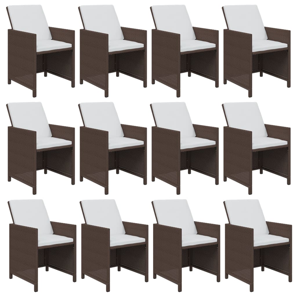 Set mobilier de grădină cu perne, 13 piese, maro, poliratan GartenMobel Dekor