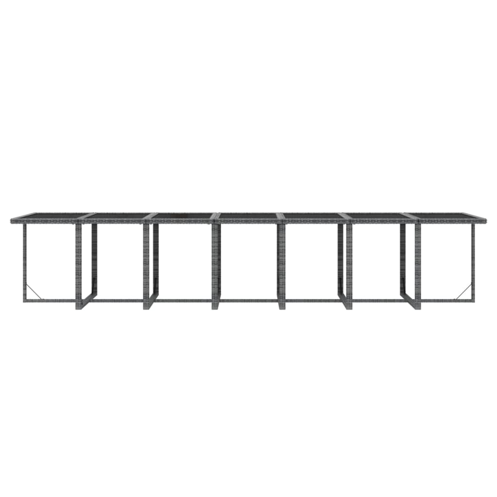 Set mobilier de grădină cu perne, 15 piese, gri, poliratan GartenMobel Dekor