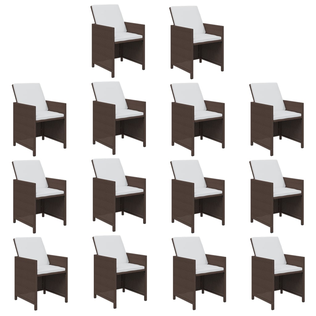 Set mobilier de grădină cu perne, 15 piese, maro, poliratan GartenMobel Dekor