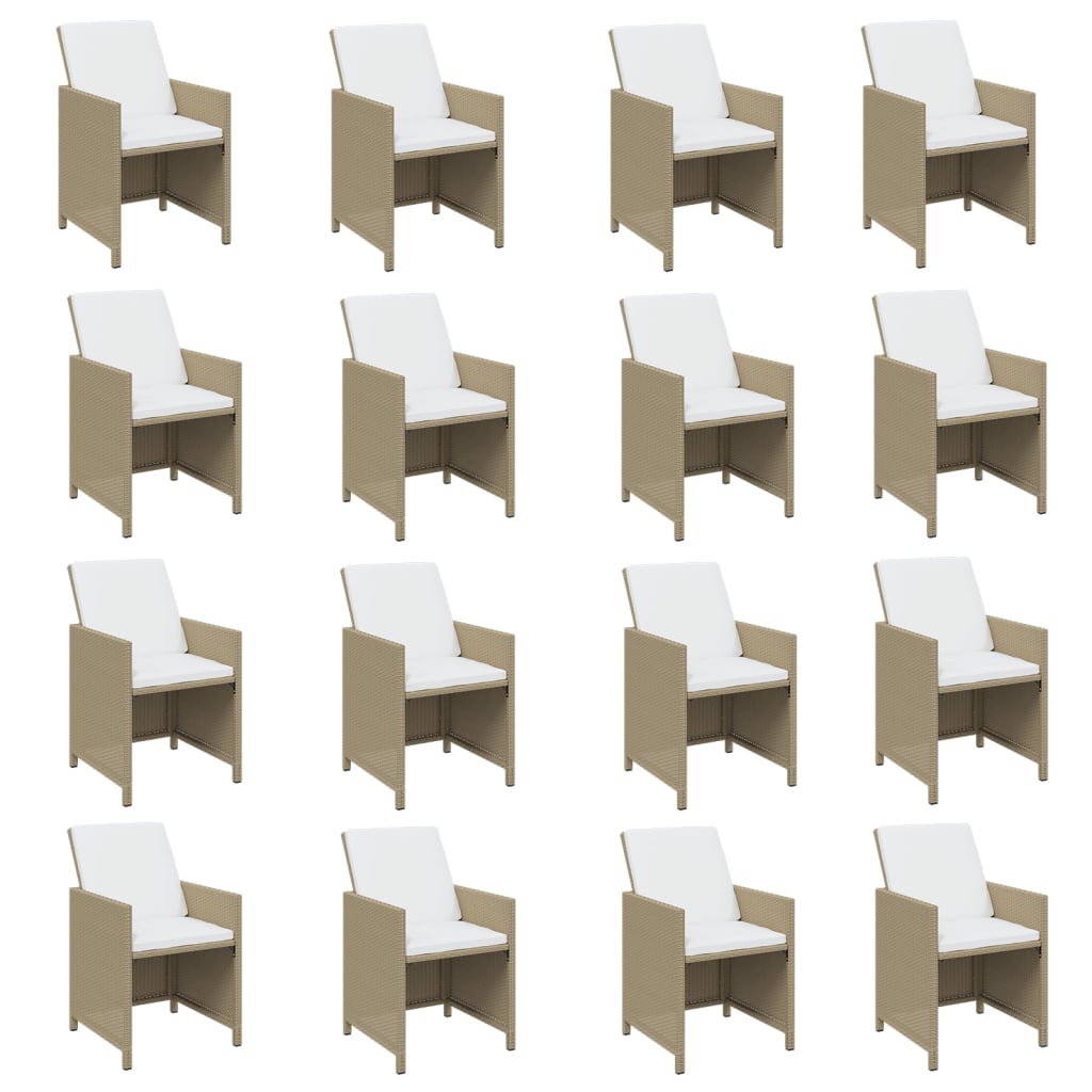 Set mobilier de grădină cu perne, 17 piese, bej, poliratan GartenMobel Dekor