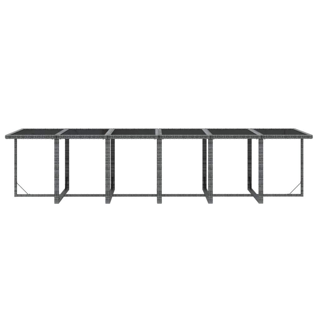 Set mobilier de grădină cu perne, 17 piese, gri, poliratan GartenMobel Dekor