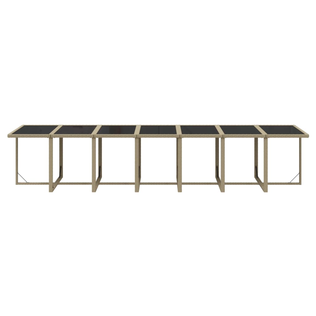 Set mobilier de grădină cu perne, 19 piese, bej, poliratan GartenMobel Dekor