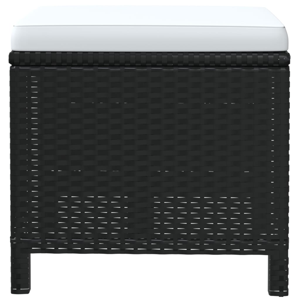 Set mobilier de grădină cu perne, 19 piese, negru, poliratan GartenMobel Dekor