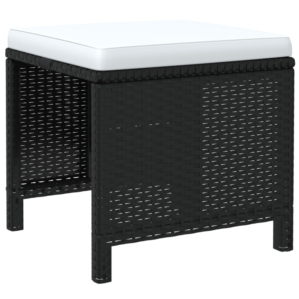 Set mobilier de grădină cu perne, 19 piese, negru, poliratan GartenMobel Dekor