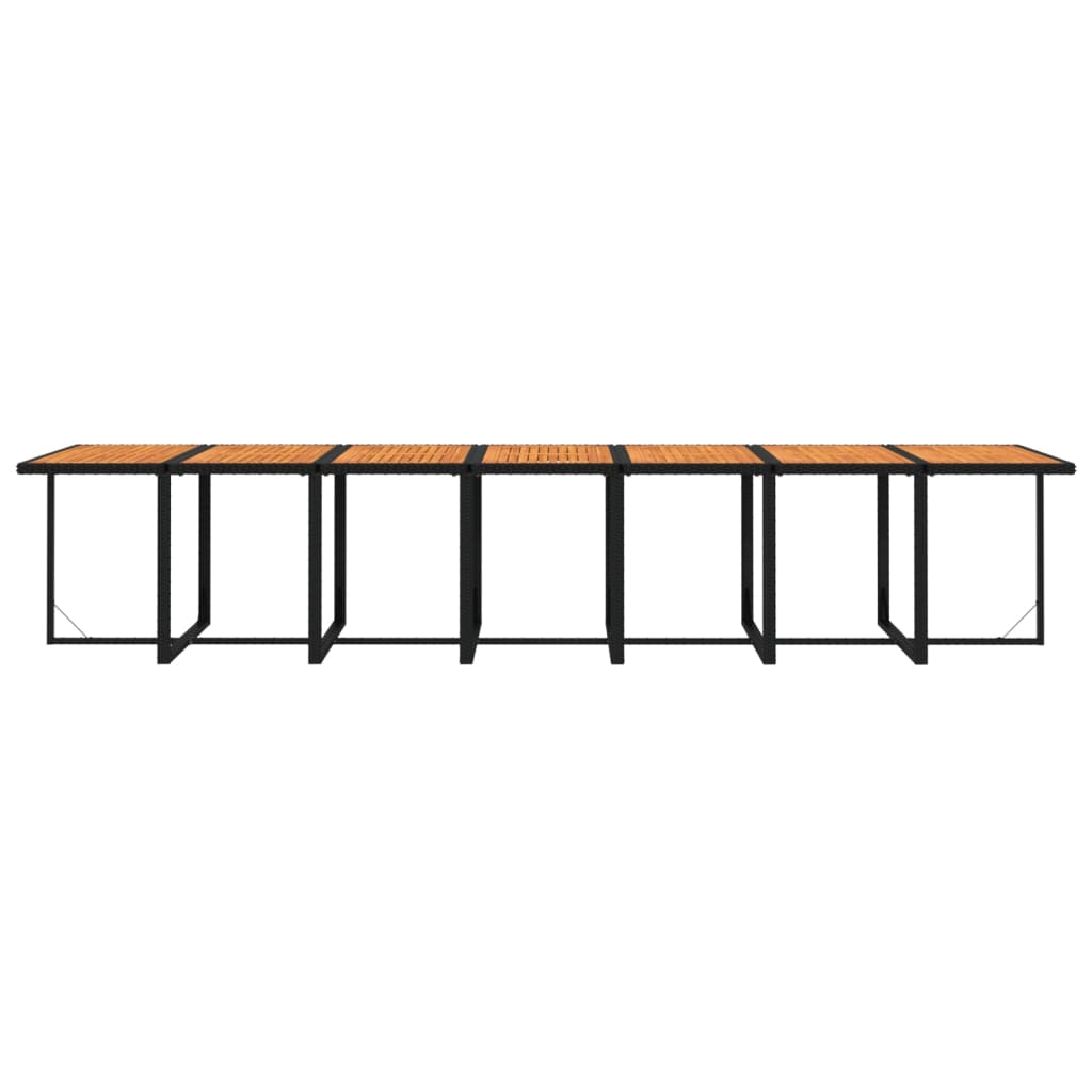 Set mobilier de grădină cu perne, 19 piese, negru, poliratan GartenMobel Dekor
