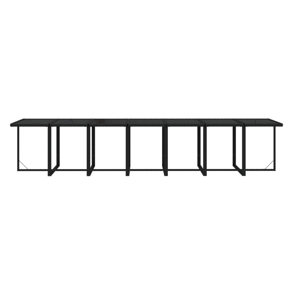 Set mobilier de grădină cu perne, 19 piese, negru, poliratan GartenMobel Dekor