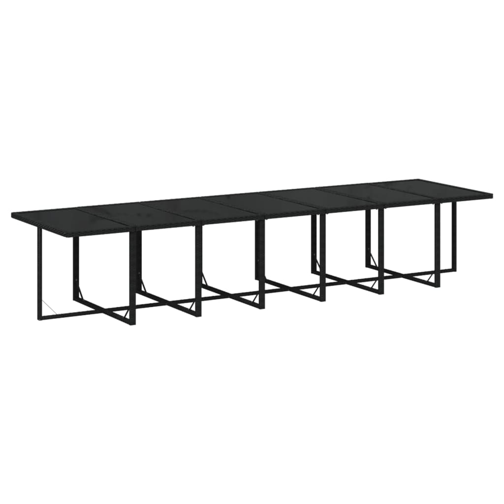 Set mobilier de grădină cu perne, 19 piese, negru, poliratan GartenMobel Dekor