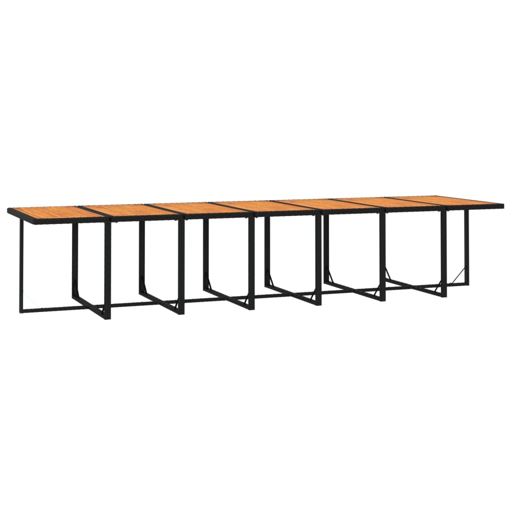 Set mobilier de grădină cu perne, 19 piese, negru, poliratan GartenMobel Dekor