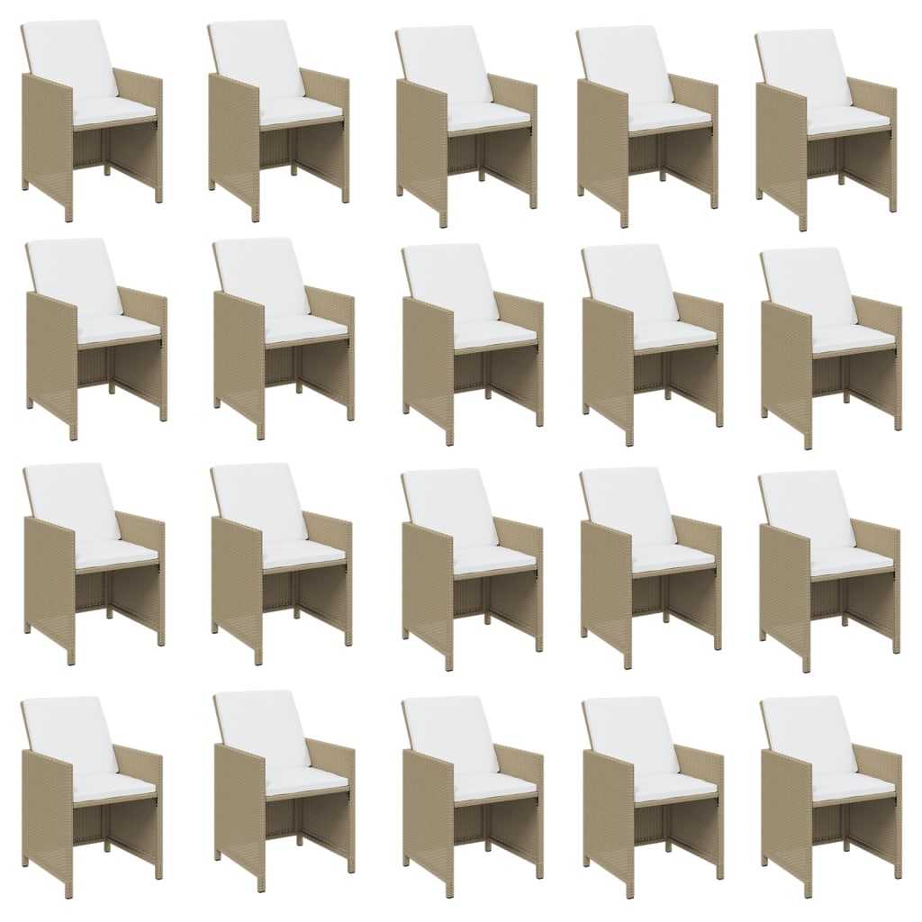 Set mobilier de grădină cu perne, 21 piese, bej, poliratan GartenMobel Dekor